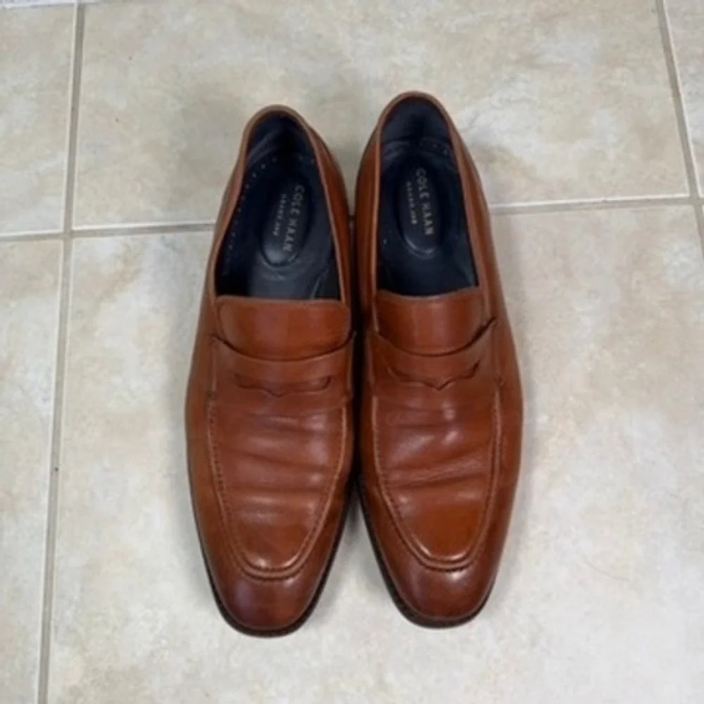 Cole Haan Penny Loafer Mens 11 M British Tan Leather C29038 Moc Toe Dress Shoes